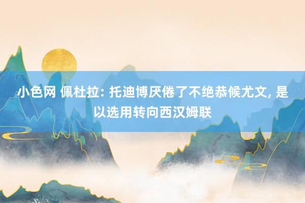 小色网 佩杜拉: 托迪博厌倦了不绝恭候尤文, 是以选用转向西汉姆联