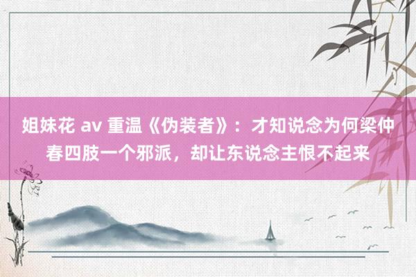 姐妹花 av 重温《伪装者》：才知说念为何梁仲春四肢一个邪派，却让东说念主恨不起来