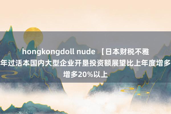 hongkongdoll nude 【日本财税不雅象台】本年过活本国内大型企业开垦投资额展望比上年度增多20%以上