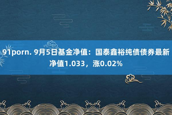 91porn. 9月5日基金净值：国泰鑫裕纯债债券最新净值1.033，涨0.02%