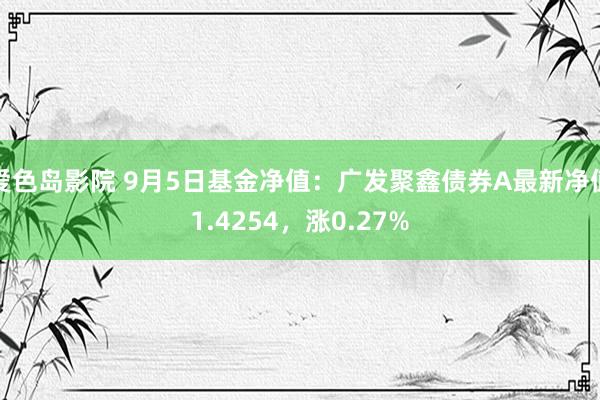 爱色岛影院 9月5日基金净值：广发聚鑫债券A最新净值1.4254，涨0.27%