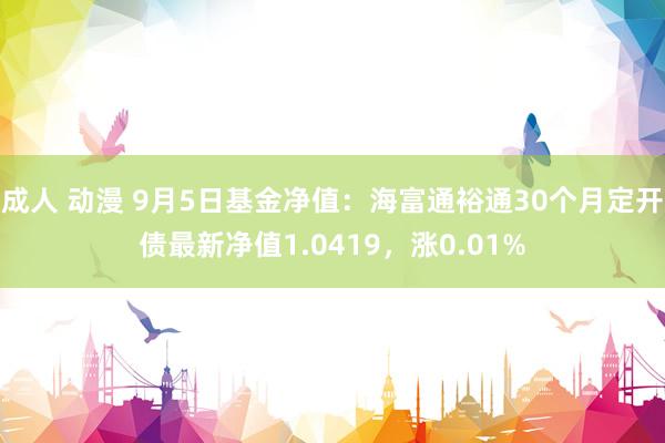 成人 动漫 9月5日基金净值：海富通裕通30个月定开债最新净值1.0419，涨0.01%